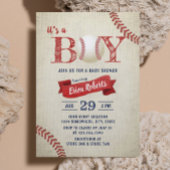 ヴィンテージ野球スポーツテーマボーイベビーシャワー 招待状