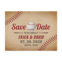 ヴィンテージ野球スポーツ結婚式Save the Date