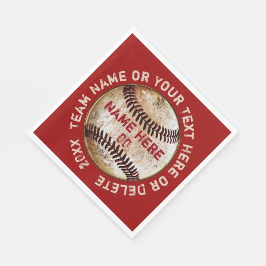 ヴィンテージ野球ナプキンとYOUR COLORS and文字 スタンダードランチョンナプキン (角)