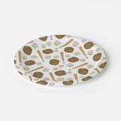 ヴィンテージ野球ノスタルジックなスポーツをテーマ ペーパープレート (アングル)