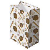 ヴィンテージ野球ノスタルジックなスポーツをテーマ ミディアムペーパーバッグ (正面アングル)