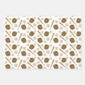 ヴィンテージ野球ノスタルジックなスポーツをテーマ ラッピングペーパーシート (正面3)