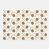 ヴィンテージ野球ノスタルジックなスポーツをテーマ ラッピングペーパーシート (正面)