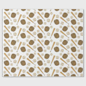 ヴィンテージ野球ノスタルジックなスポーツをテーマ ラッピングペーパー (フラット)