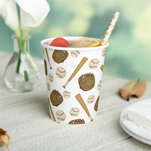 ヴィンテージ野球ノスタルジックなスポーツをテーマ 紙コップ (インサイチュ)