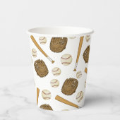 ヴィンテージ野球ノスタルジックなスポーツをテーマ 紙コップ (裏面)