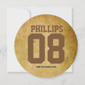 ヴィンテージ野球バースデーパーティースポーツ招待状 招待状 (裏面)