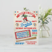 ヴィンテージ野球バースデーパーティ招待状 招待状 (スタンド正面)