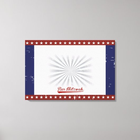 ヴィンテージ野球バーバルミツワーサインカスタムイン キャンバスプリント (正面)