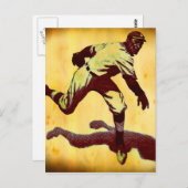 ヴィンテージ野球ピッチャーノートカード ポストカード (正面/裏面)