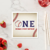 ヴィンテージ野球ファースト誕生日 スタンダードカクテルナプキン (インサイチュ)