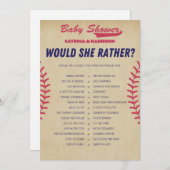 ヴィンテージ野球ベビーシャワーゲーム – 編集可能な名前， 招待状 (正面/裏面)