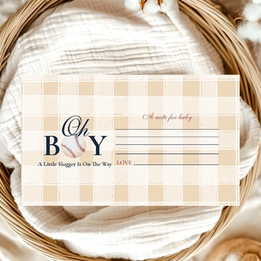 ヴィンテージ野球ボーイズ赤ちゃんシャワーノートベビー エンクロージャーカード