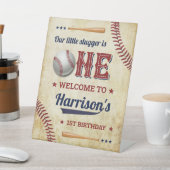 ヴィンテージ野球ボーイズ1歳の誕生日へようこそ 台座サイン (インサイチュ)