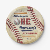 ヴィンテージ野球ボーイズ1歳 ペーパープレート (正面)