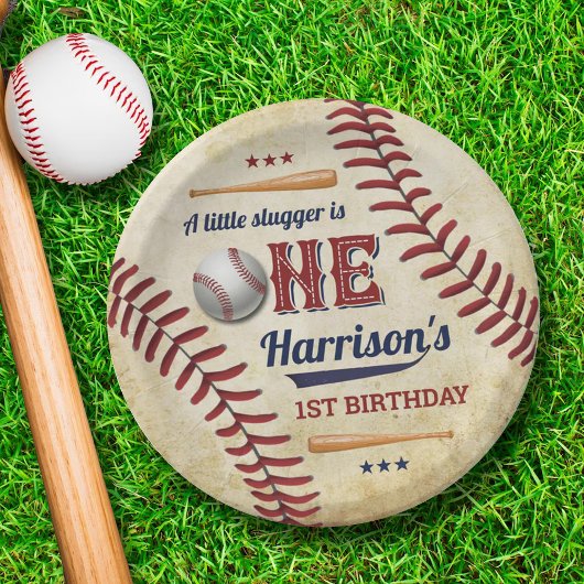 ヴィンテージ野球ボーイズ1歳 ペーパープレート