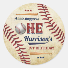 ヴィンテージ野球ボーイズ1歳 ラウンドシール