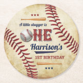 ヴィンテージ野球ボーイズ1歳 ラウンドペーパーコースター (正面)