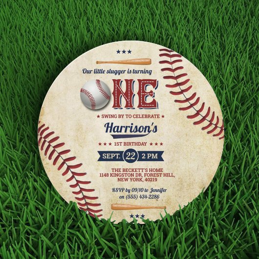 ヴィンテージ野球ボーイズ1歳 招待状