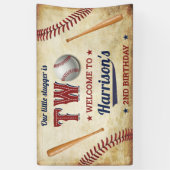 ヴィンテージ野球ボーイズ2ndバースデーウェルカム 横断幕 (縦)