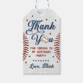 ヴィンテージ野球ボーイ誕生日サンキュー ギフトタグ (正面)