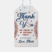 ヴィンテージ野球ボーイ誕生日サンキュー ギフトタグ (裏面)
