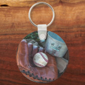 ヴィンテージ野球ミット及びボール野球グラブママー キーホルダー (正面)