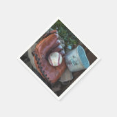 ヴィンテージ野球ミット及びボール野球グラブママー スタンダードカクテルナプキン (角)