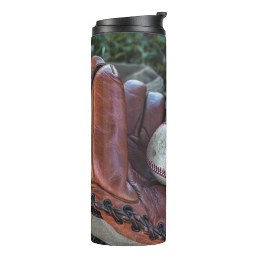 ヴィンテージ野球ミット及びボール野球グラブママー タンブラー (回転左)