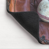 ヴィンテージ野球ミット及びボール野球グラブママー マウスパッド (コーナー)