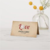 ヴィンテージ野球ラブスポーツテーマ結婚ズ プレイスカード (裏面)