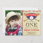 ヴィンテージ野球初の誕生日パーティーの写真 招待状 (正面)