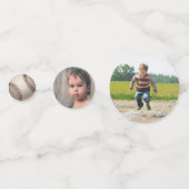 ヴィンテージ野球少年たち1歳の誕生日フォト コンフェッティ (裏面)