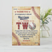 ヴィンテージ野球少年たち2歳の誕生日 サンキューカード (スタンド正面)