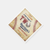 ヴィンテージ野球少年たち2歳の誕生日 スタンダードカクテルナプキン (角)