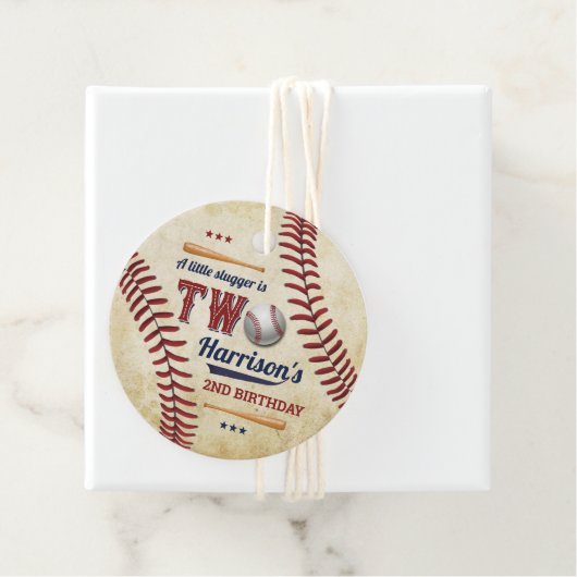 ヴィンテージ野球少年たち2歳の誕生日 フェイバータグ (インサイチュ)