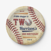 ヴィンテージ野球少年たち2歳の誕生日 ペーパープレート (正面)