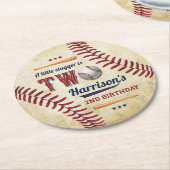 ヴィンテージ野球少年たち2歳の誕生日 ラウンドペーパーコースター (アングル)