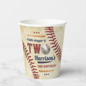 ヴィンテージ野球少年たち2歳の誕生日 紙コップ (正面)