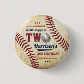 ヴィンテージ野球少年たち2歳の誕生日 缶バッジ (正面)