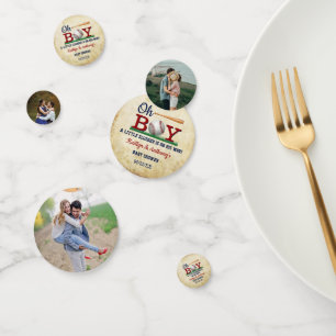 ヴィンテージ野球少年の赤ちゃんシャワー コンフェッティ