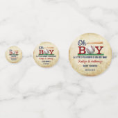 ヴィンテージ野球少年の赤ちゃんシャワー コンフェッティ (正面)