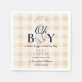 ヴィンテージ野球少年の赤ちゃんシャワー スタンダードカクテルナプキン (正面)