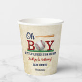 ヴィンテージ野球少年の赤ちゃんシャワー 紙コップ (正面)