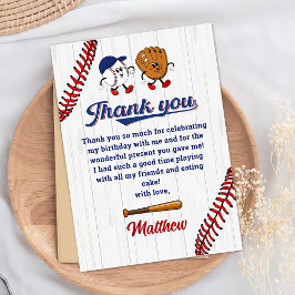 ヴィンテージ野球少年誕生日サンキューカード サンキューカード