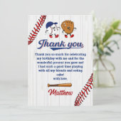 ヴィンテージ野球少年誕生日サンキューカード サンキューカード (スタンド正面)