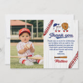 ヴィンテージ野球少年誕生日写真サンキューカード サンキューカード (正面)