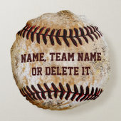 ヴィンテージ野球枕の名前、チーム名、番号 ラウンドクッション (裏面)