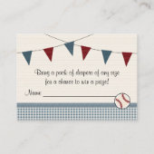 ヴィンテージ野球用ベビーシャワーおむつラッフルカード エンクロージャーカード (裏面)