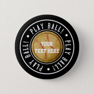ヴィンテージ野球用遊黒ボールパーティーピンボタン 缶バッジ